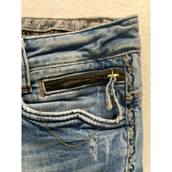 RE Rock for Express Jeans Size 10 Straight Leg Embellished Rock Star Metal Studs - Picture 8 of 12